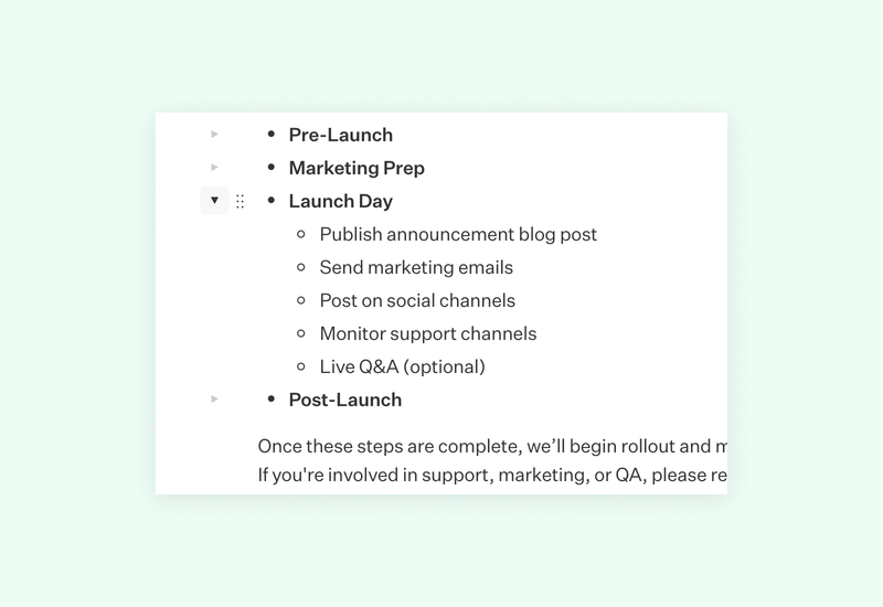 Collapsible List Screenshot