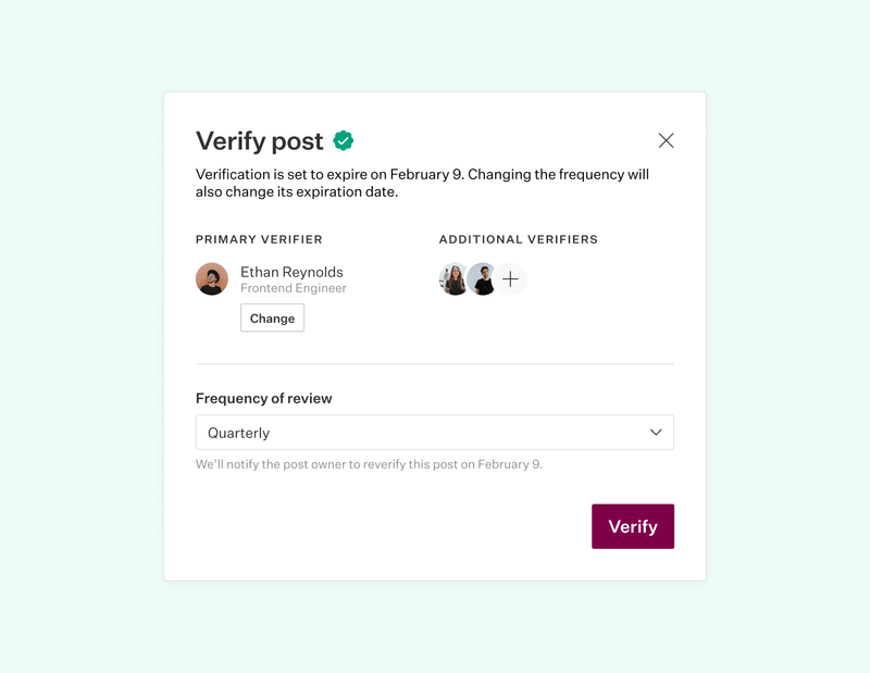 Multiple post verifiers