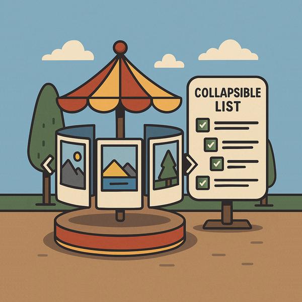 New in Slab: Image carousels and collapsible lists